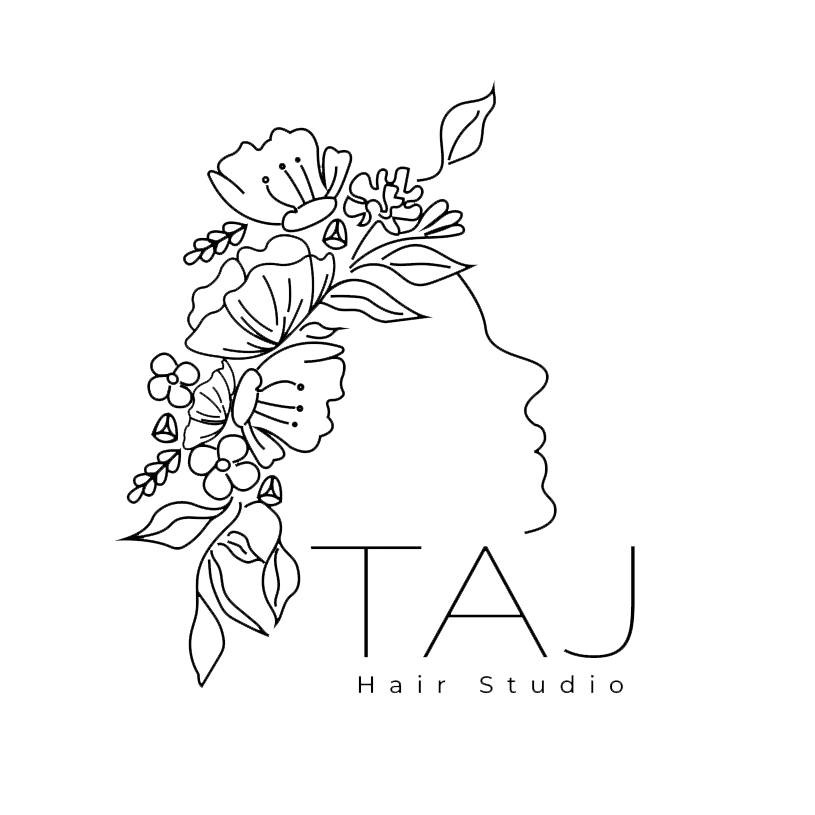 TAJ HAIR STUDIO logo